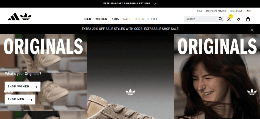 Adidas Homepage