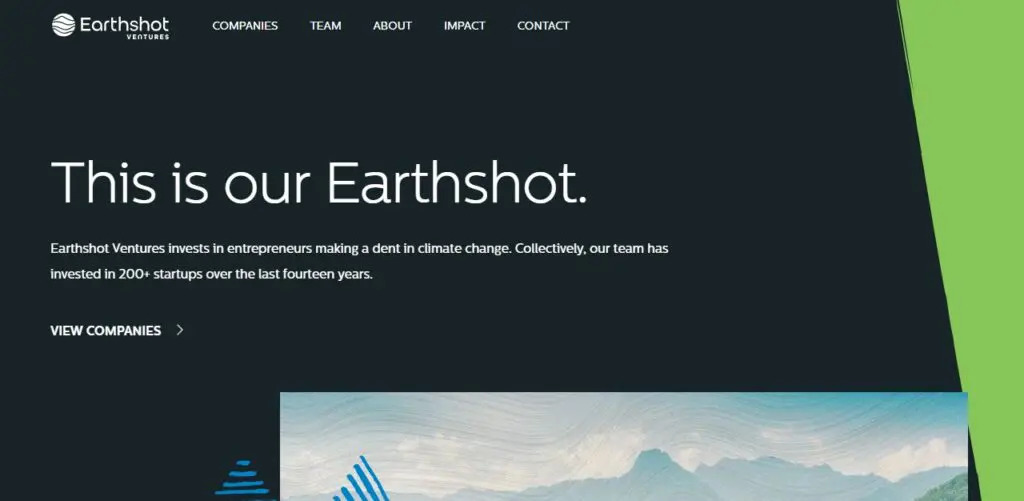 Earthshot Ventures Homepage