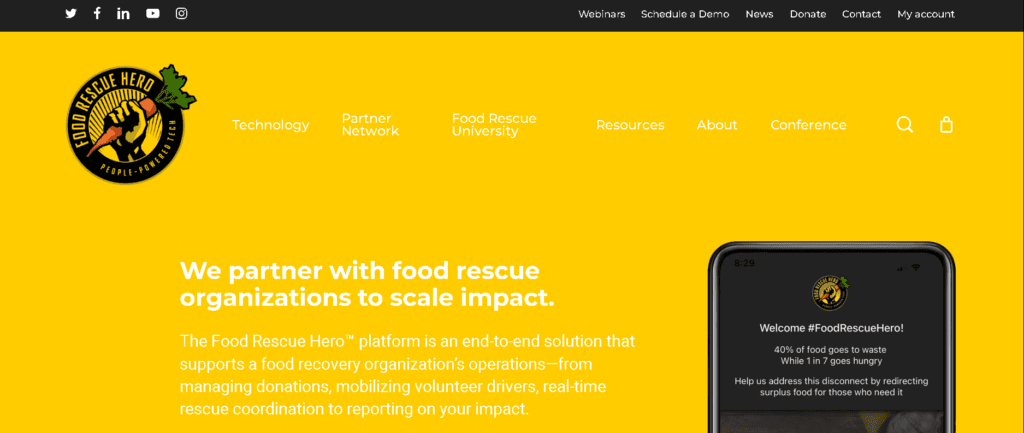 Food Rescue Hero Homepage