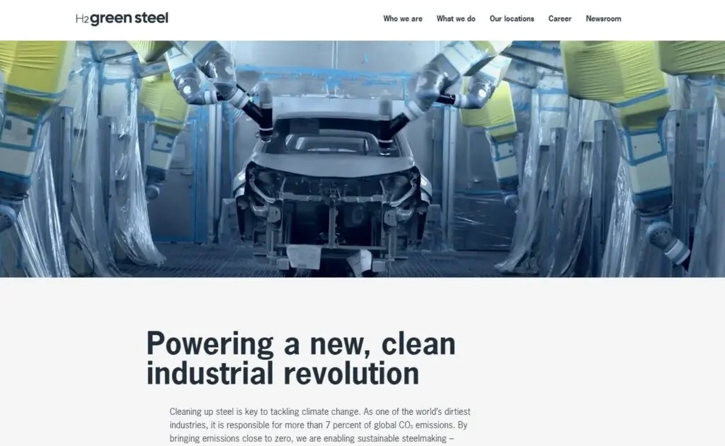 H2 Green Steel Homepage