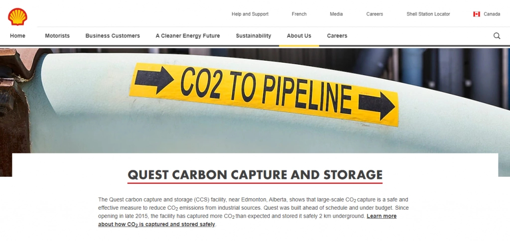 Quest Carbon Capture Homepage