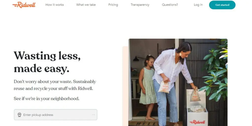 Ridwell Homepage