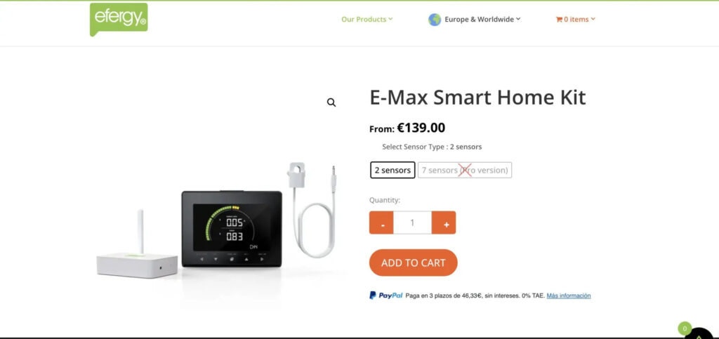 Efergy Homepage