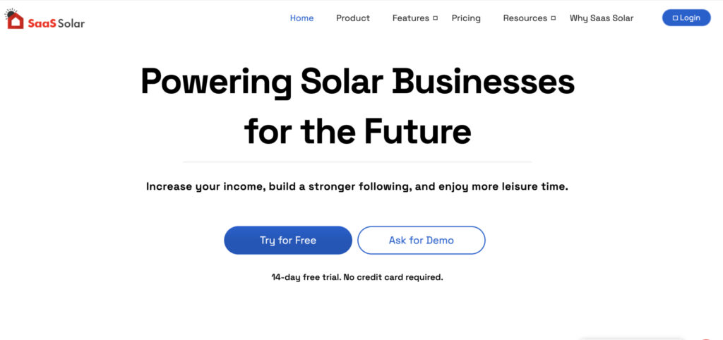 SaaS Solar Homepage
