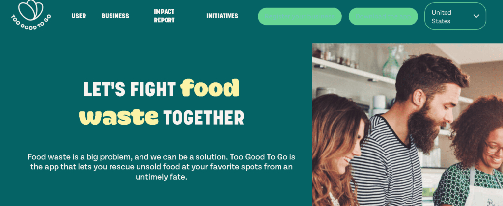 Too Good To Go Homepage