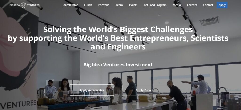 Big Ideas Venture homepage