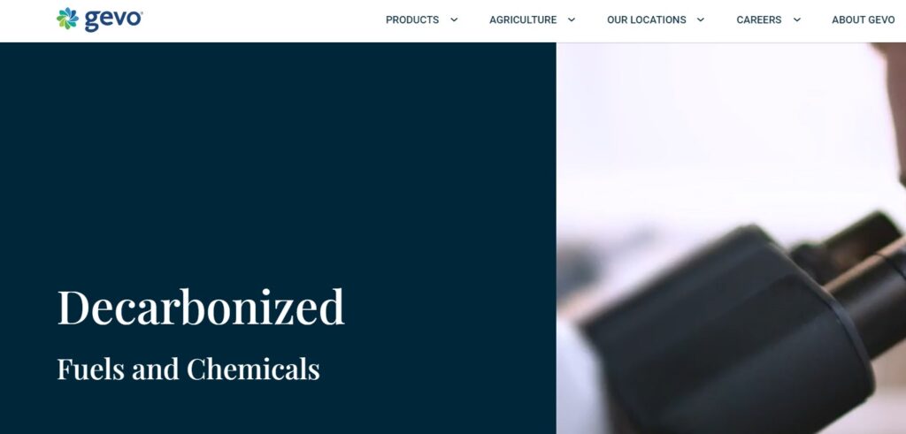 Gevo homepage