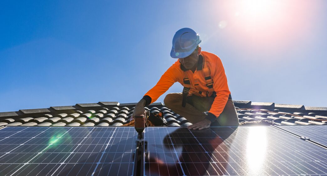 solar panel installation on roof