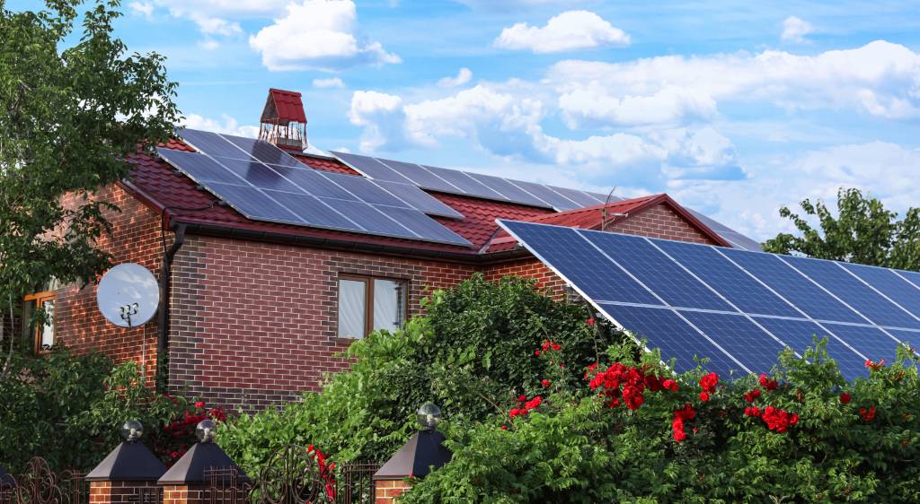 solar panels on home rood
