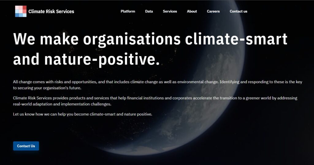 Climate Risk Services homepage