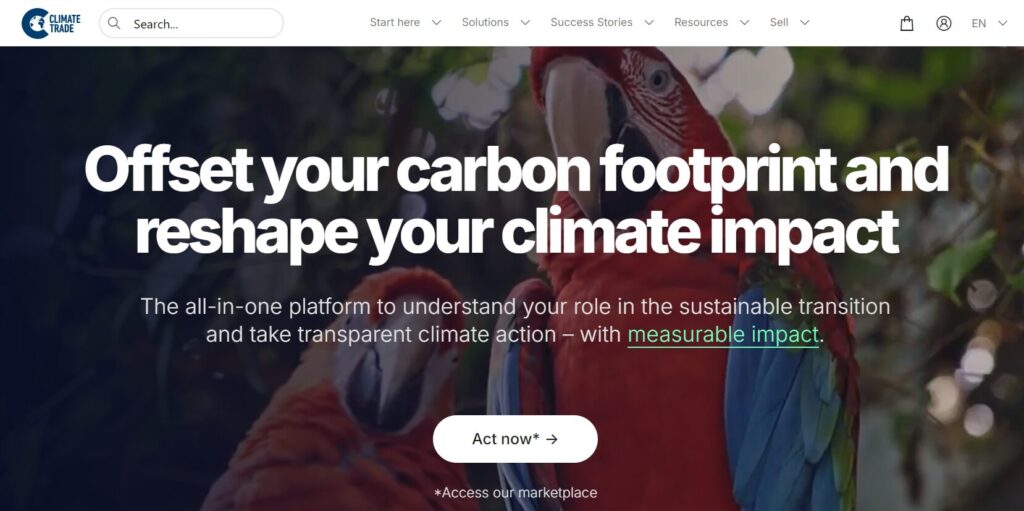 climate trade homepage