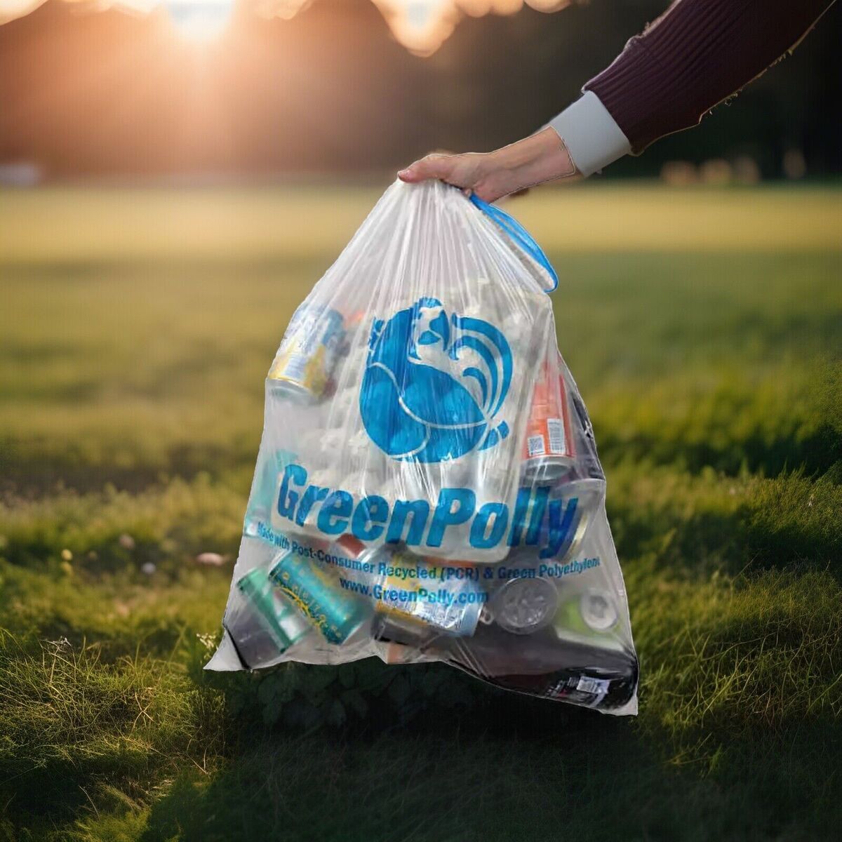 green polly recycled bin bags