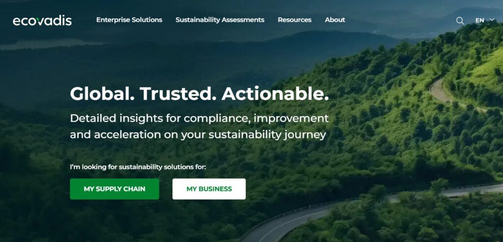 Ecovadis Homepage