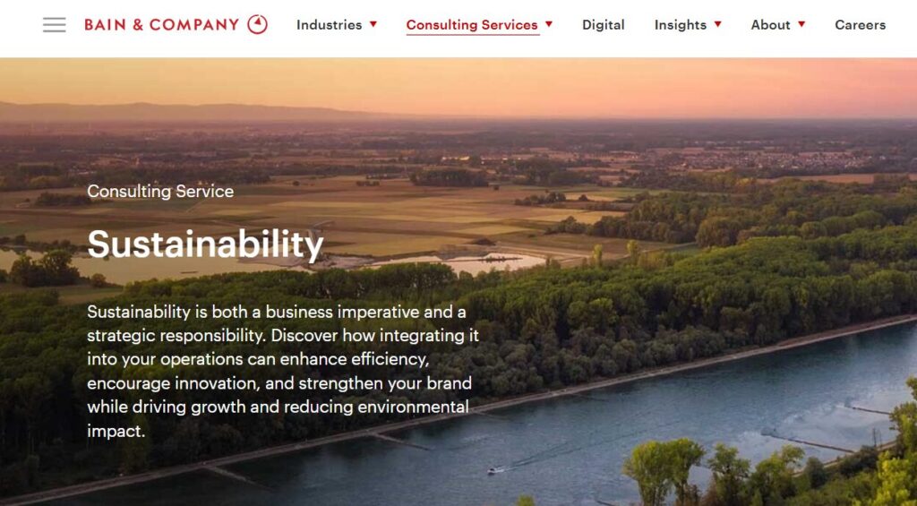 Sustainability Bain & Company Homepage