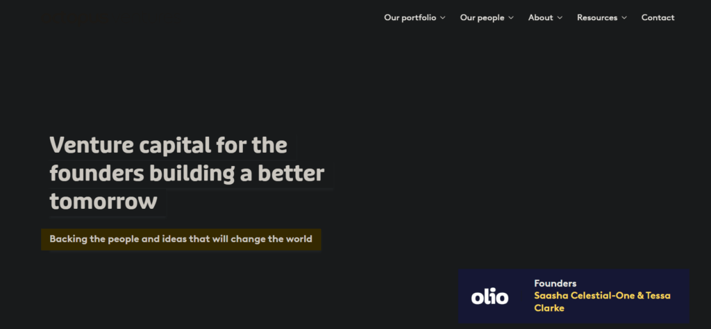 Octopus Ventures Hompeage