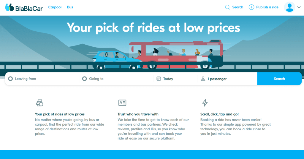 BlaBlaCar Homepage