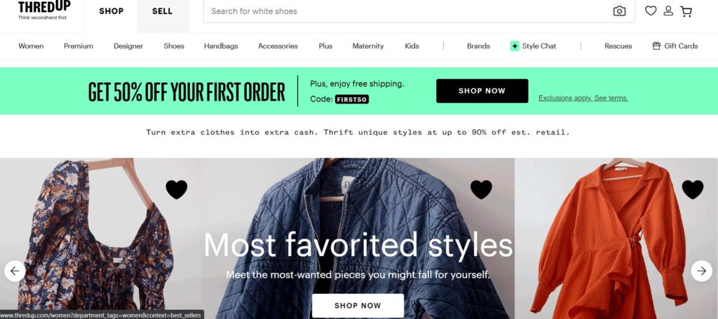 ThredUp Homepage