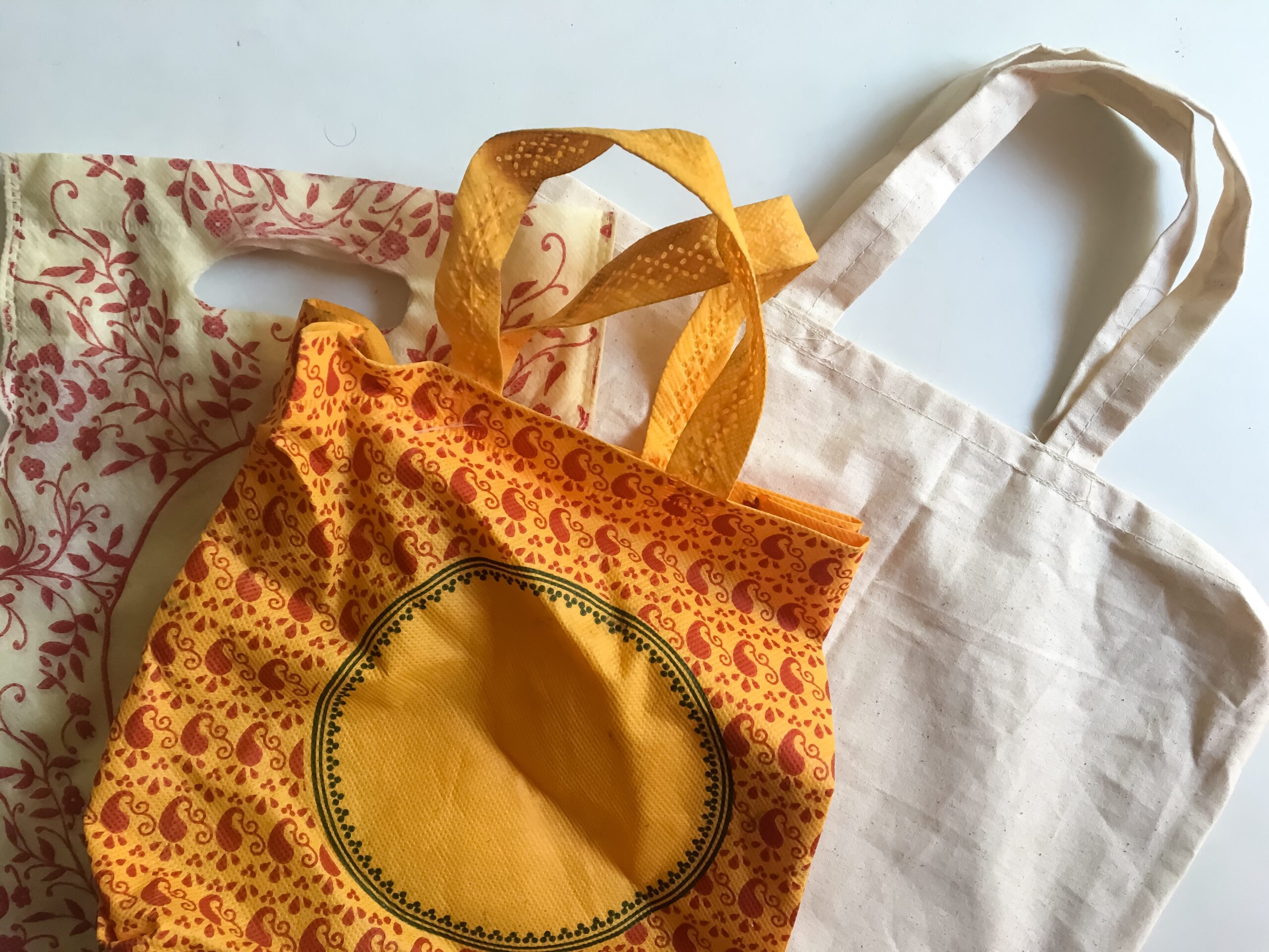 repurposed reusable tote bags