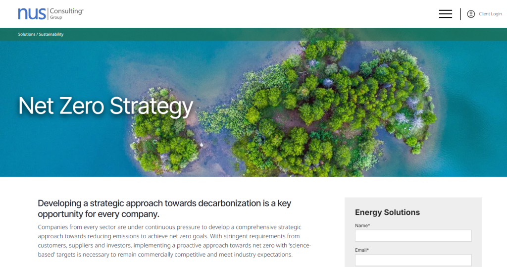 NUS Consulting Group Net Zero Consultants Homepage