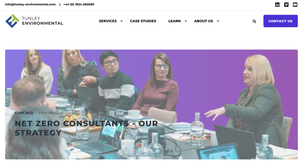 Tunley Environmental Net Zero Consultants Homepage